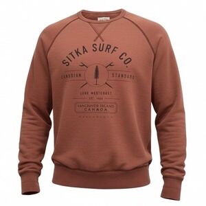 Sitka Surf Co Crewneck Sweatshirt Mens Size S Brown Graphic Vancouver Canada